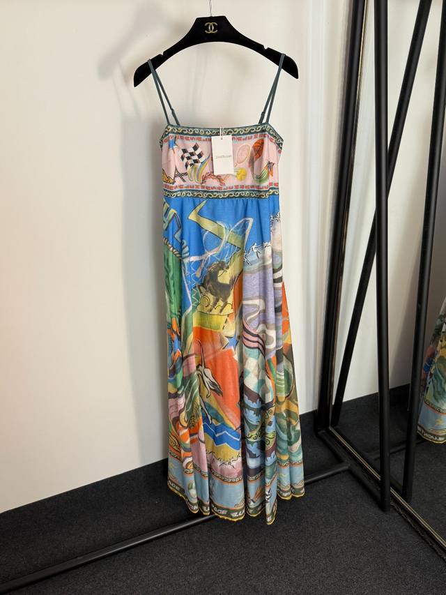 Style No. 20255067 Zimmermann's new holiday-style colorblock illustration print