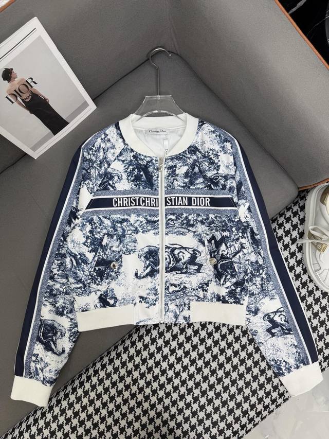 Dio* 25Ss new jacket with ribbed design and jungle flower pattern printed fabric