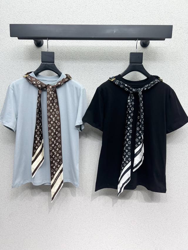 L silk scarf short-sleeved T-shirt! Versatile and suitable for everyone, simple