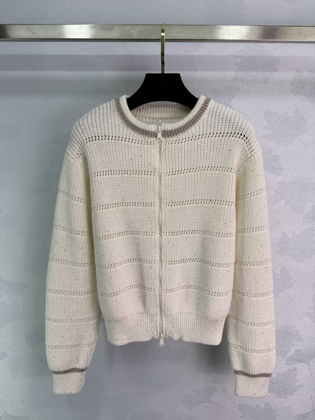 Bc*25 New early fall knitted jacket with a round neckline and a textured hollow