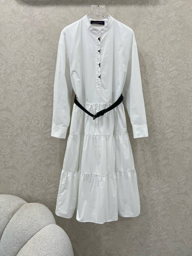 Louis Vuitt*N Louis Vuitton 25 new pure cotton long-sleeved dress. Super simple