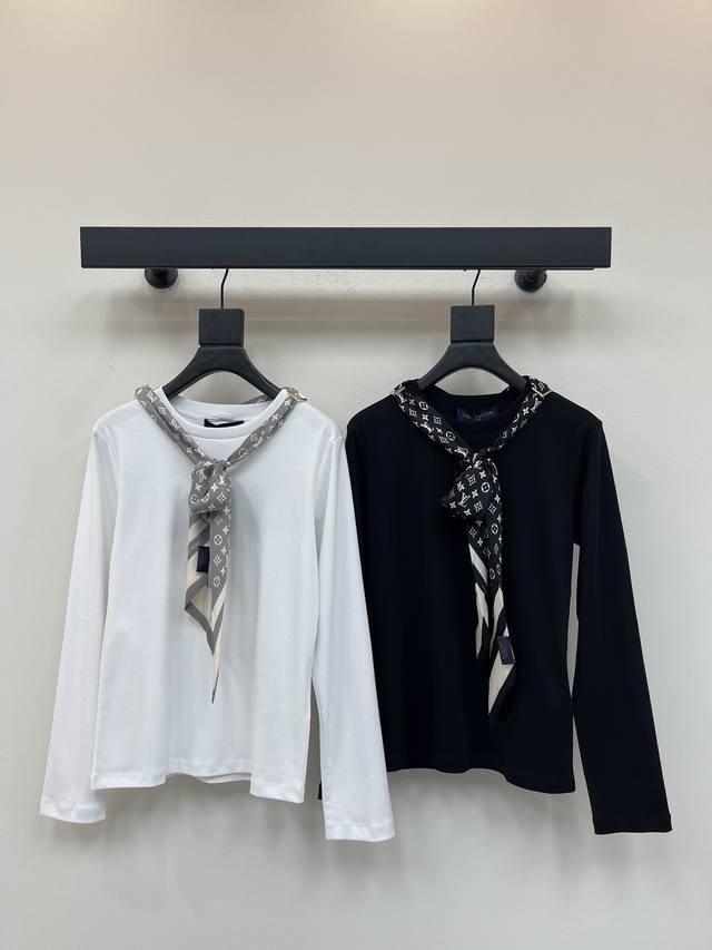 Louis Vuitto*25 Early Fall new silk scarf long-sleeved top, custom-made from Yb
