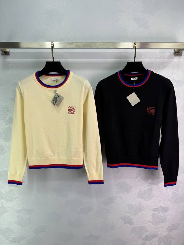 Loewe's new sweater, available in off-white and black. The round neck design is