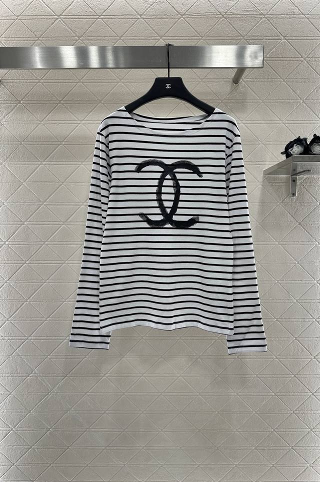 Chane* 2025 new arrivals: Loose Striped Long-Sleeved Top. Made of custom YB twil