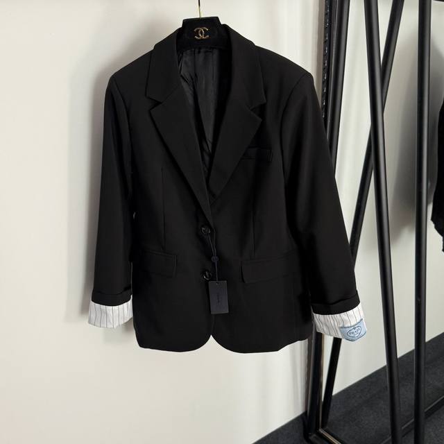 Style No. 20255014 Prad* new striped cuffs slim two-button long-sleeved suit ja