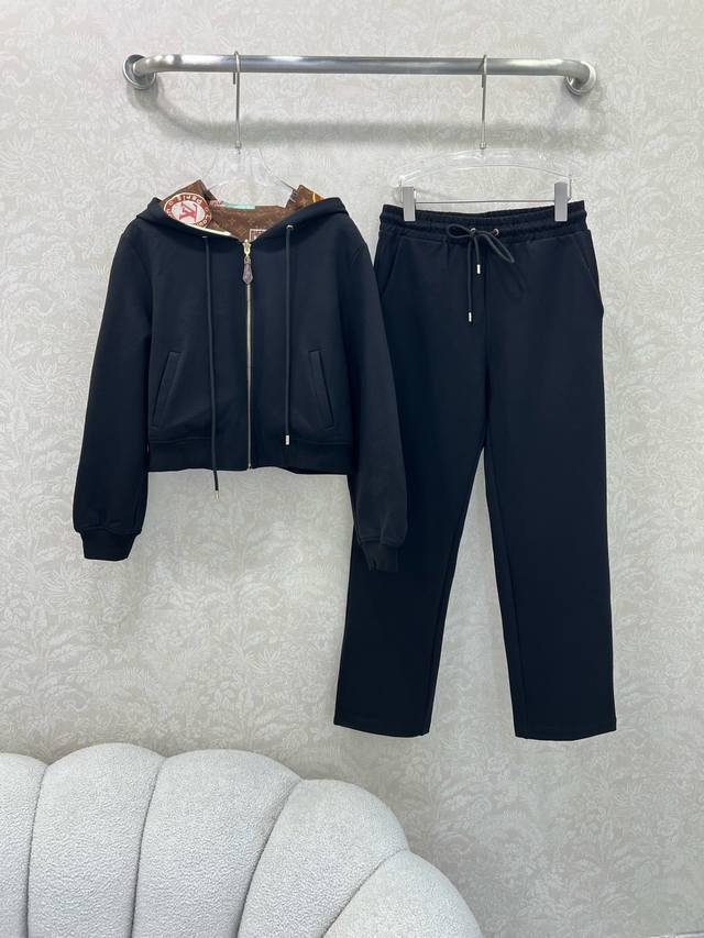 Louis Vuitt*N25 new style set, double-sided hooded zippered jacket, slim straigh