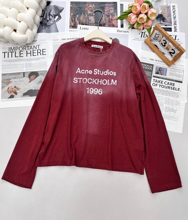 The Spring/Summer Acne distressed letter long-sleeved T-shirt is back in stock!