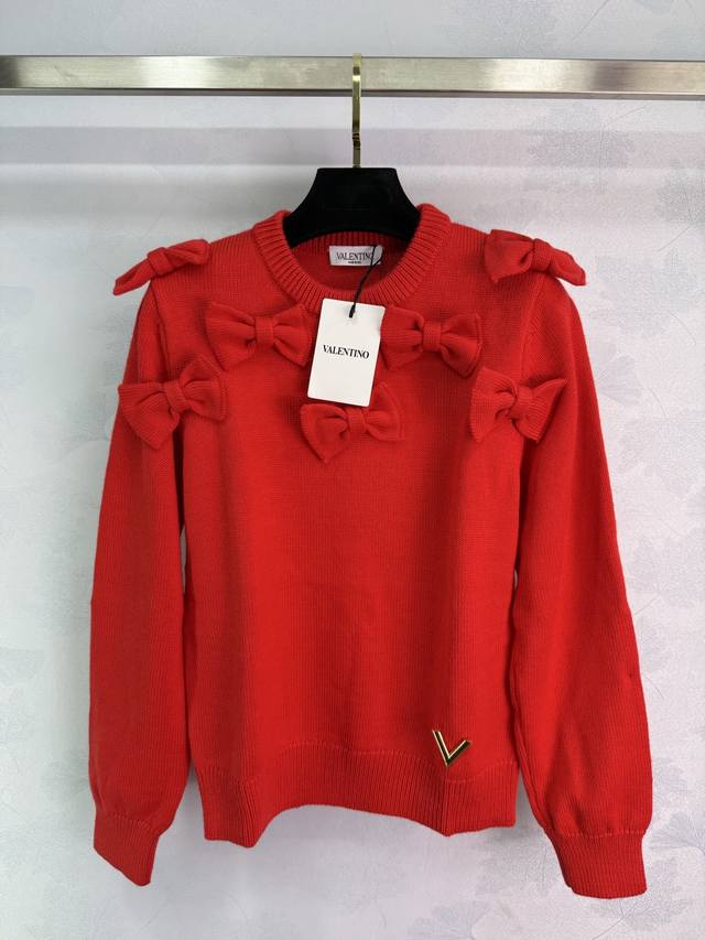 Va* 2025 new 3D Bow Knit Pullover Sweater, custom-woven from Yb wool yarn. Soft,