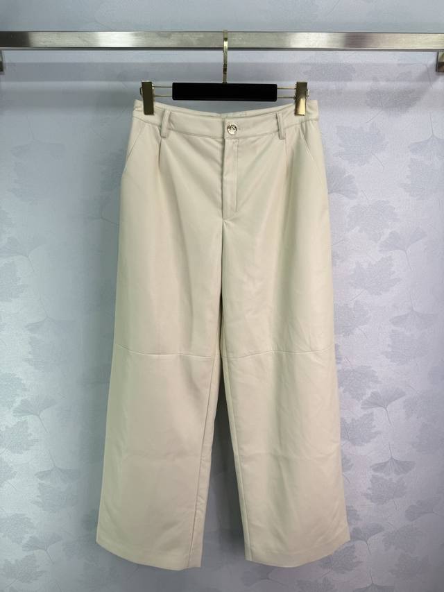 Chane*2025 new round-neck leather jacket and trousers set, custom-made with impo