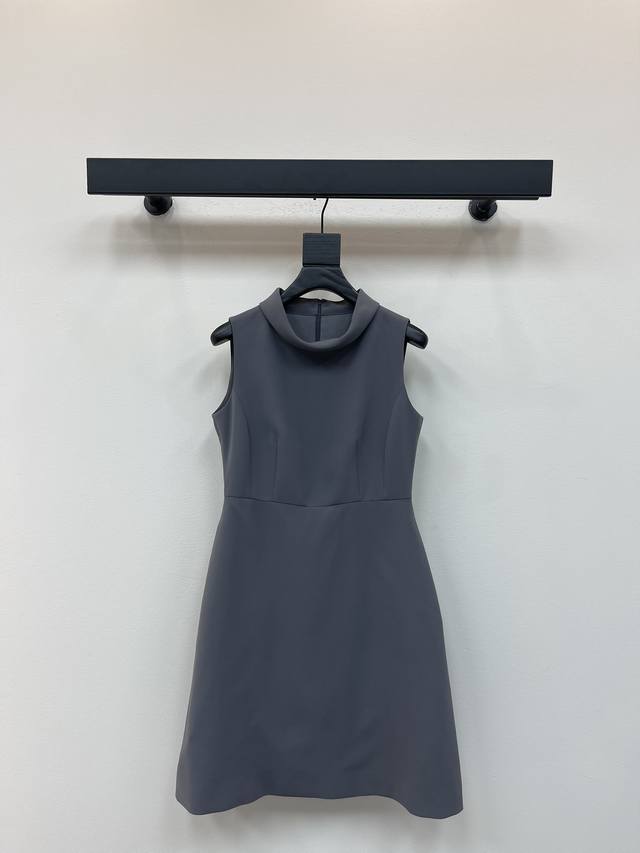 Dio*25 New arrival, French Hepburn-style, stand-up collar, belted sleeveless dre