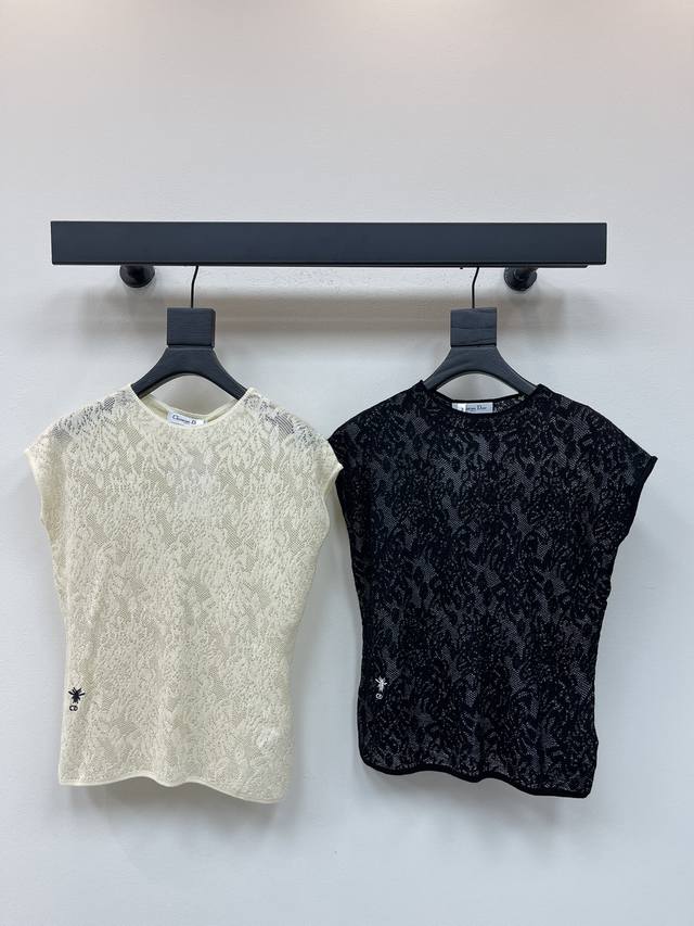 Dio*25 New Early Fall Floral Jacquard Round Neck Knit Vest! Custom-made wool kni