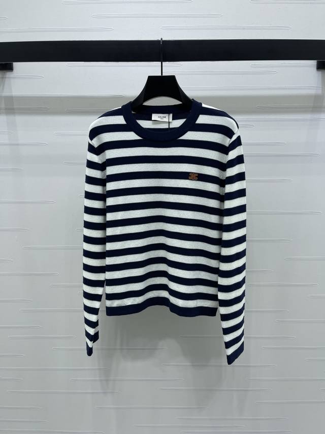 New, original, high-quality Celin* 2025 Early Fall collection! Striped knit lon