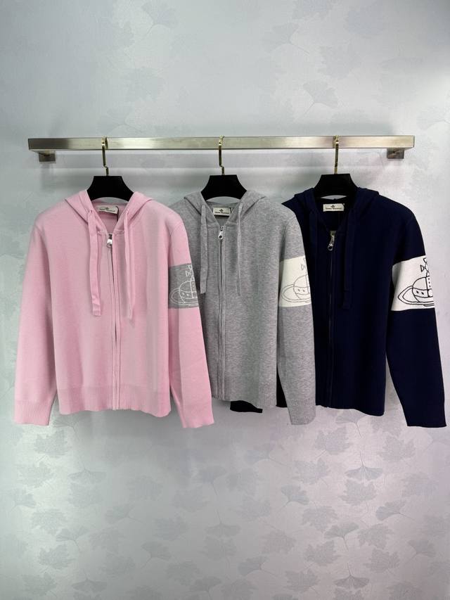 Xitai*25 New Early Fall Hooded Knit Cardigan with Saturn Pattern on the Sleeves