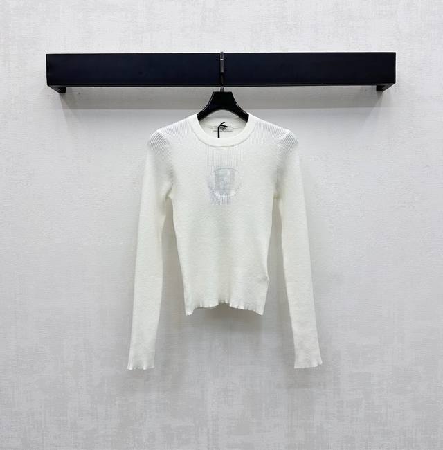 Fend*2025 New Arrival: Embossed letter knitted sweater, custom-made from importe