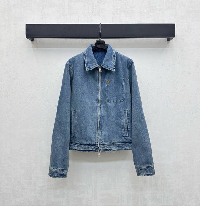 Ami*2025 New Arrivals Lapel Denim Jacket Custom Made Yb Imported Twill Cotton De