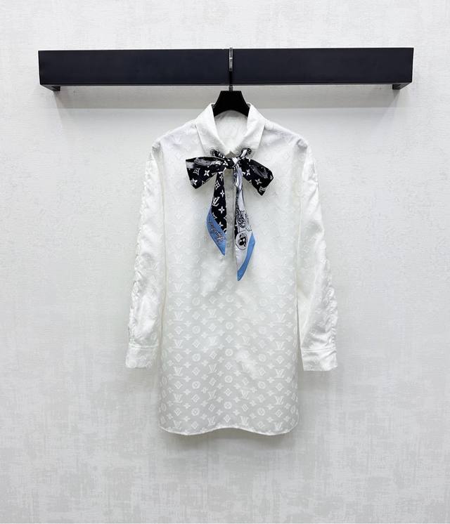 Louis Vuitto*2025 New Arrivals: Silk Scarf Jacquard Long Shirt, Custom Made, YB
