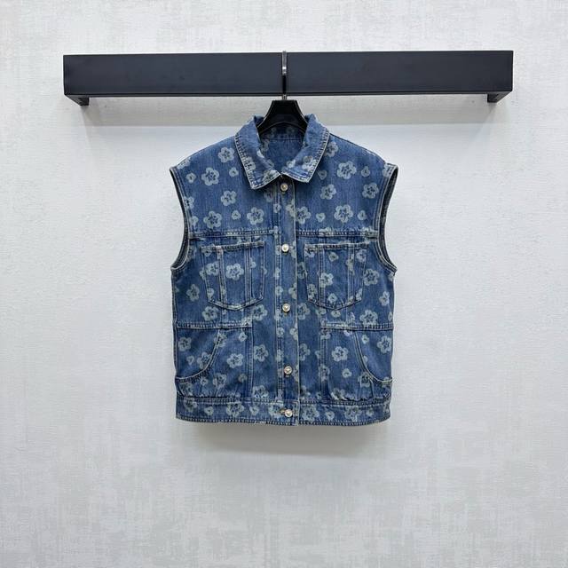 Chane*2025 New Arrival: Custom Printed Denim Vest. Made of YB twill cotton denim