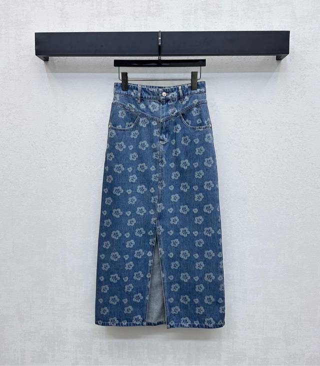 Chane*2025 New Arrival Printed Denim Skirt Custom Made Yb Twill Cotton Denim, Mu