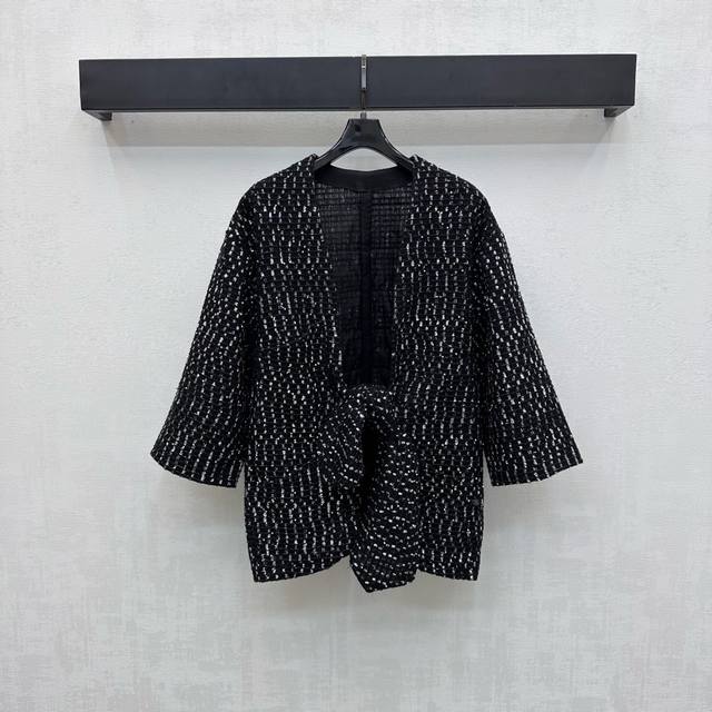 Chane*2025 New Arrivals: Sequined Tie-Drawstring Cardigan. Custom-made YB import