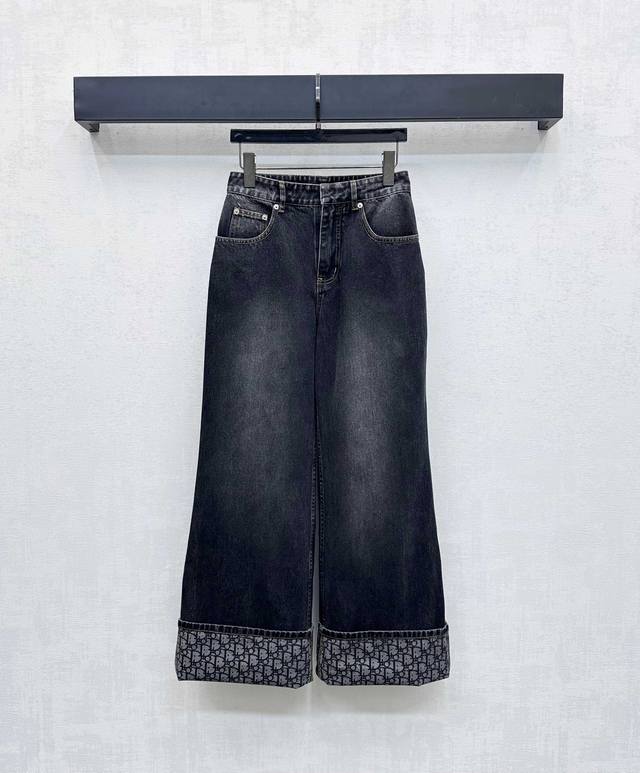 Dio*2025 New Arrival High-waisted, bleached denim trousers, custom-made from imp