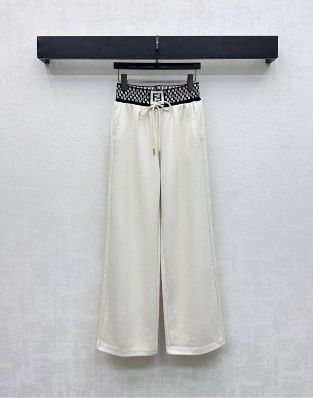 Fend*2025 New Arrival: Wide-Leg Webbing Pants. Custom-made from imported YB cott