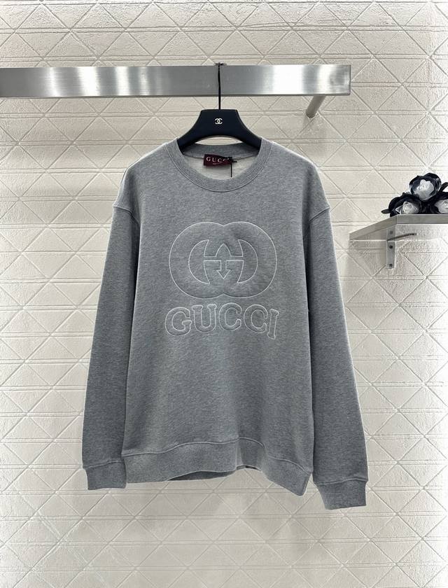 Gucc* 2025 New Arrival Round Neck Letter Sweatshirt Custom Made Yb Original Cott
