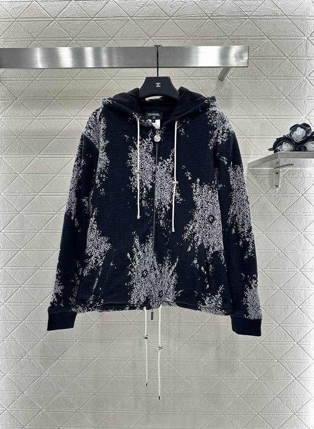 Chane* 2025 New Arrivals: Hooded Crochet Fleece Jacket. Made with custom Yb virg