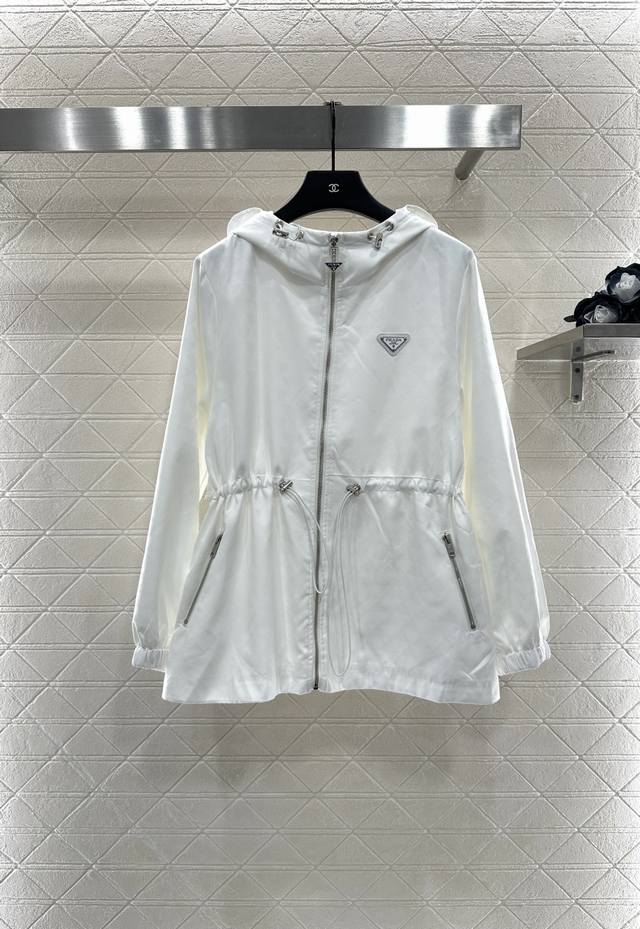 Prad* 2025 New Arrival: Hooded Mid-Length Jacket. Custom-made from imported YB d