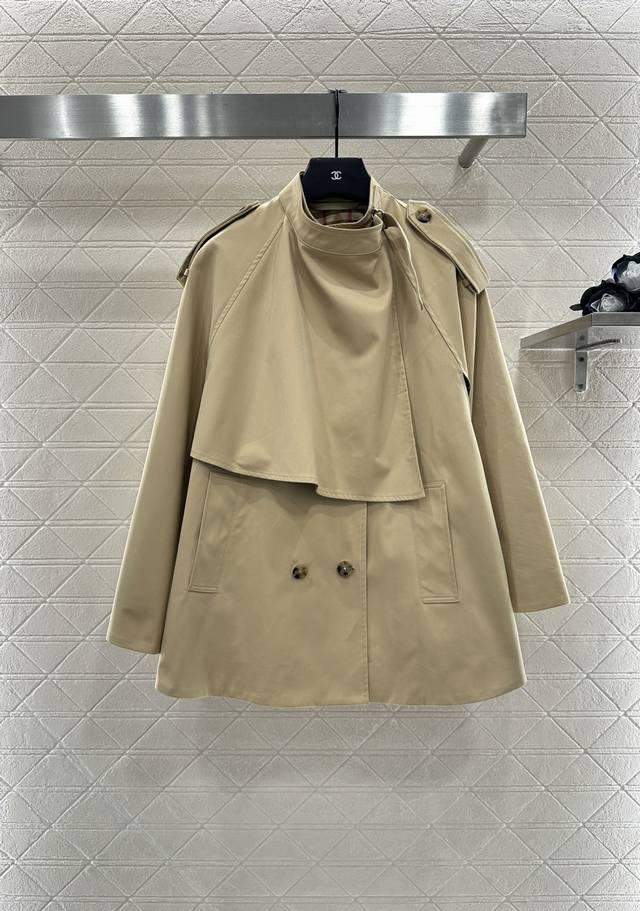 Bbr* 2025 New Arrival Cape Trench Coat Custom Yb Imported Trench Coat Material T