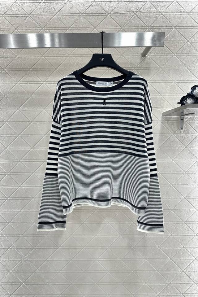 Dio* 2025 New Arrival: Loose Striped Knit Sweater. Custom-made with Yb wool yarn