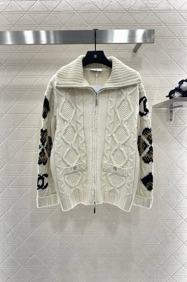 Chane* 2025 New Arrivals: Zippered Crochet Cardigan. Custom-made from Yb wool ya