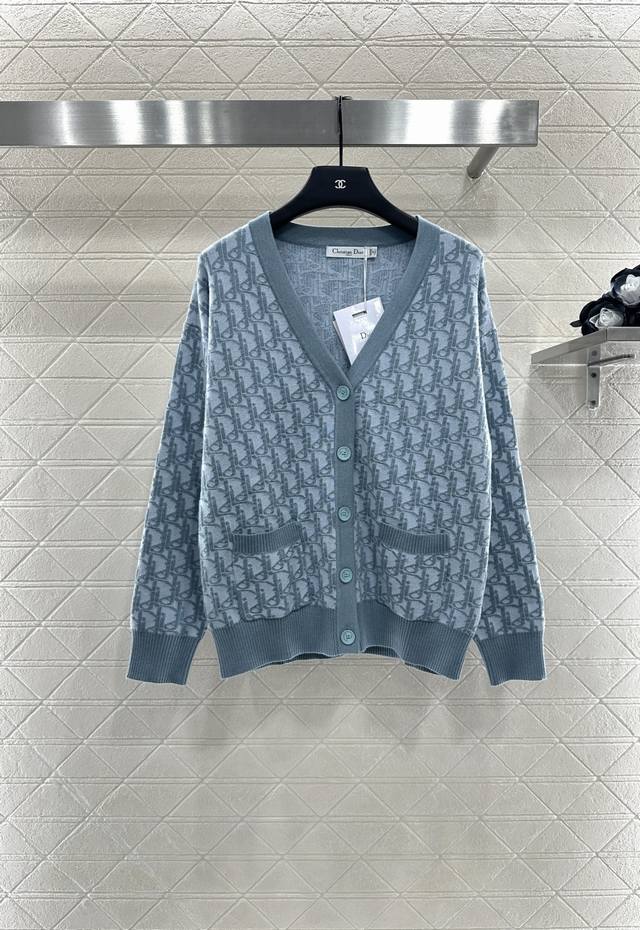 Dio* 2025 New Arrivals V-Neck Jacquard Knit Cardigan Custom Yb imported cashmere