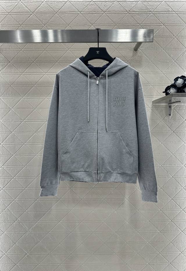 Miumi* 2025 New Arrivals: Reversible Hooded Jacket and Pants Set. Made from cust