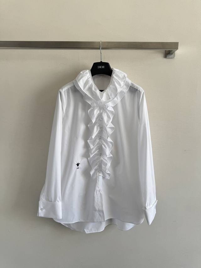 Dio* 25Fw New French lace long-sleeved shirt with a fungus collar. The fungus la