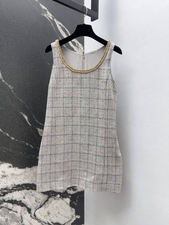 Cjia 25Ss autumn and winter new products plaid series tweed V-neck short jacket