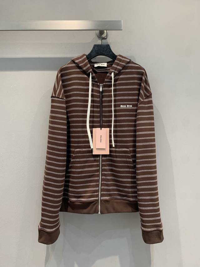 Original development Miumi* 2025 early autumn new retro and fashionable striped