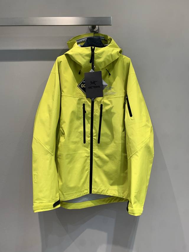 Arcteryx Alpha SV Solid Color Comfortable Hooded Logo Print Hardshell Jacket fr