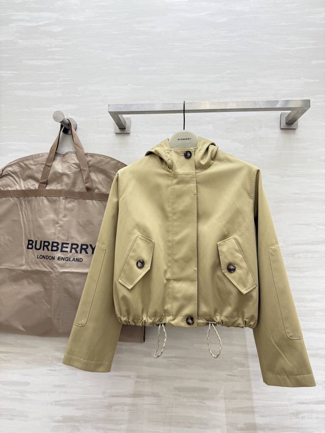 Burberr2 autumn and winter new British style hooded jacket coat high quality cus