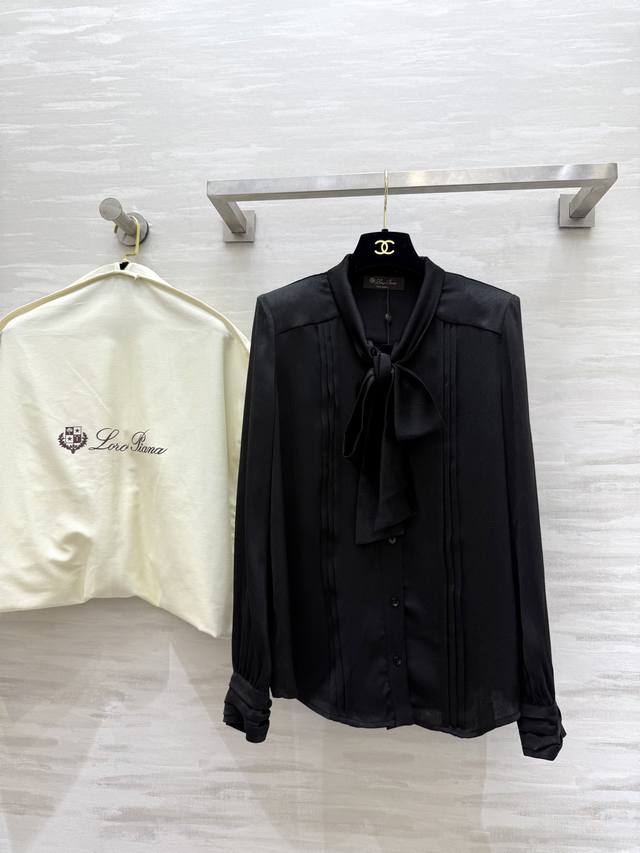 Lp3 autumn and winter new acetate fiber blended ribbon shirt elegant and generou