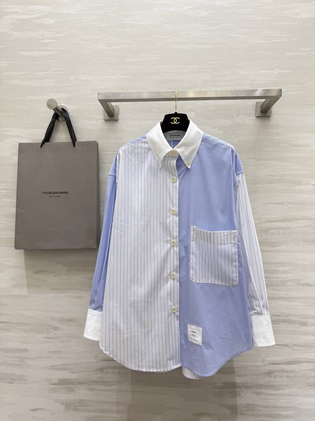 Tb Thom Browne 2's new early autumn color-block striped long-sleeved shirt featu