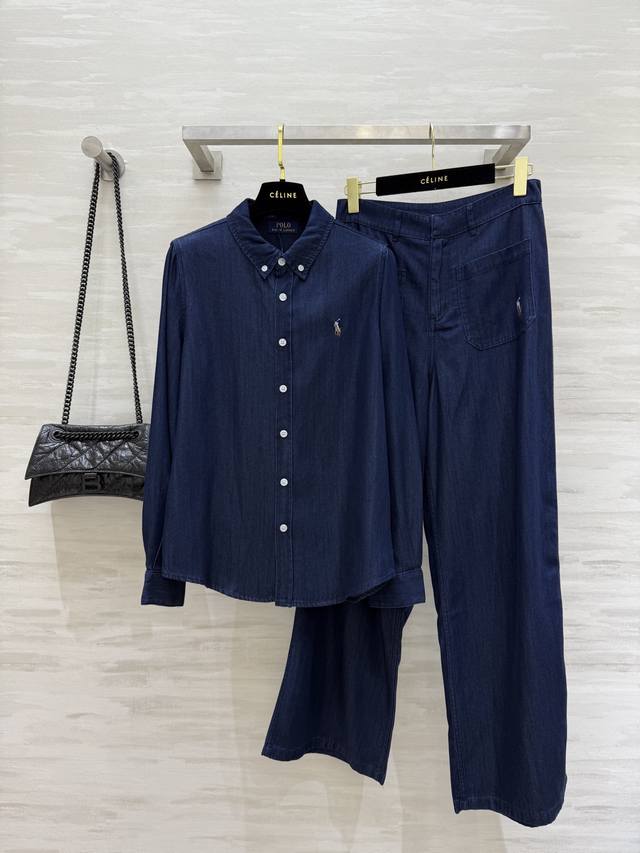 shirt, pants Ralph Lauren 2 early autumn new classic logo embroidered casual sui