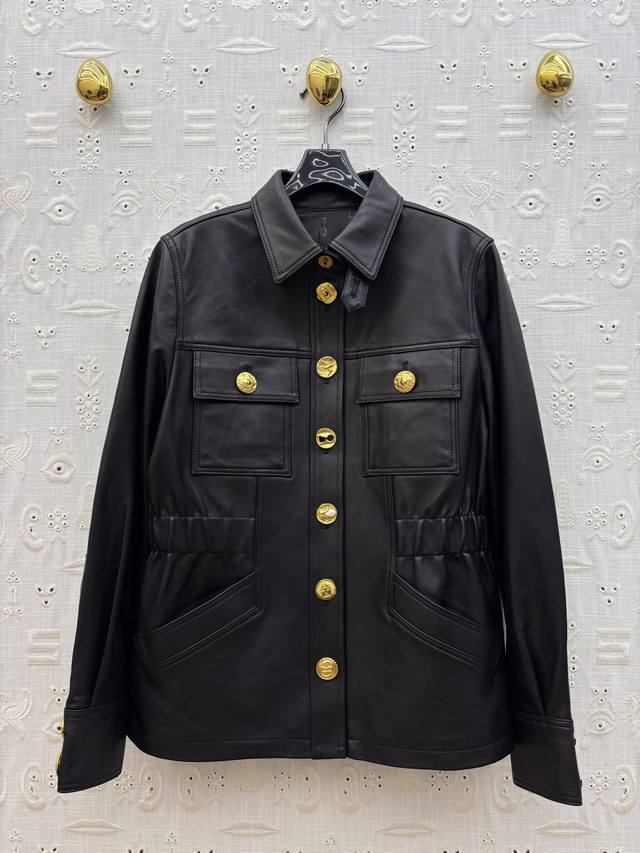 Sch 25 Autumn/Winter custom-made workwear leather jacket with shaped buckles. Ma