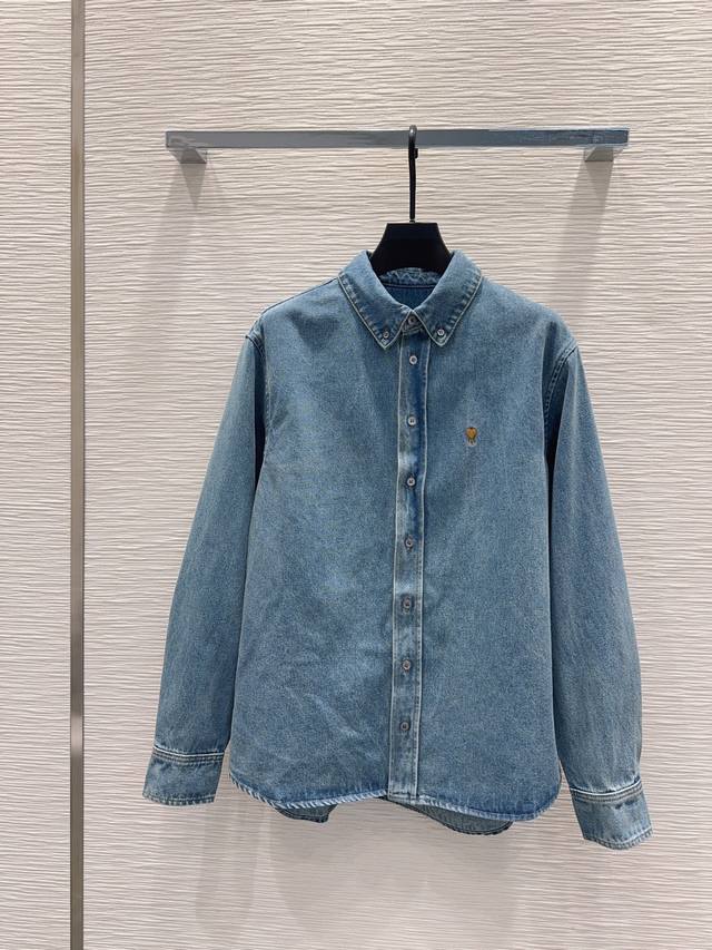 Am*I 2025Fw new jacket with distressed effect, plain denim, high-value appearanc