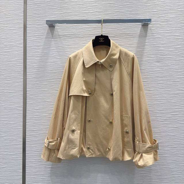 Chane* 2025Fw new elegant and intellectual windbreaker jacket with rayon jacquar