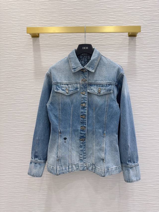 Christian Dio*2025Fw new coat with distressed effect, plain denim, high-value ap