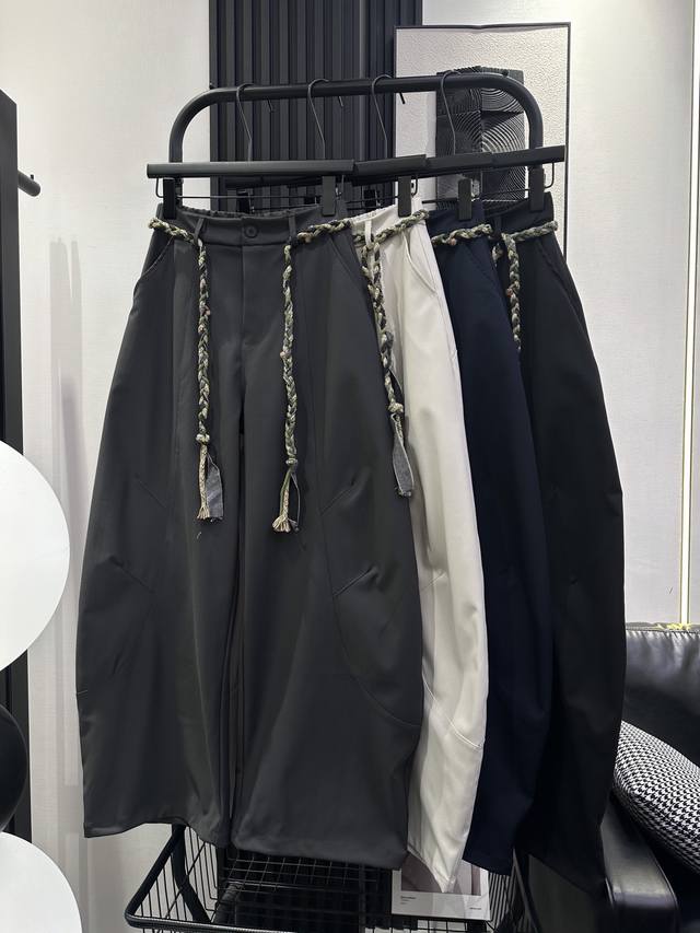 Balenciaga - New green rope twist braided belt balloon pants, fashionable and ve