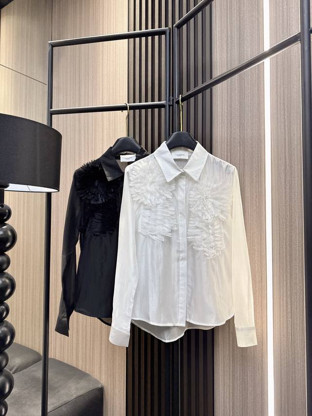 Isabel 2025 Autumn and Winter New Tencel Petal Shirt High-quality texture