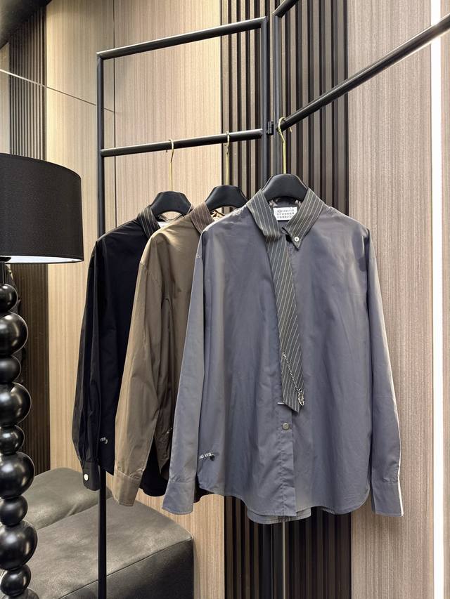 Margiela's 2025 Fall/Winter new arrival: a lapel striped shirt! The unique tie-s