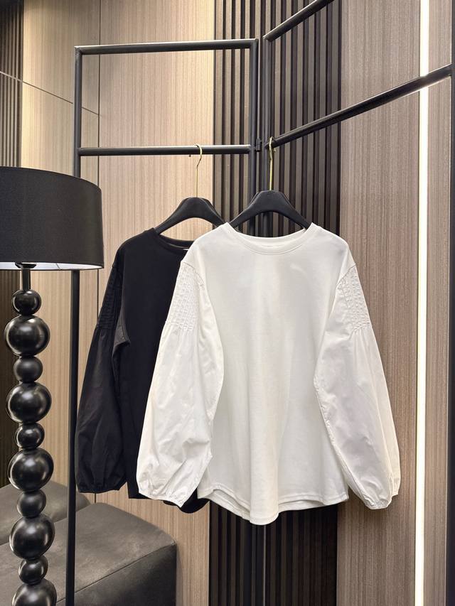 Margiela 2025 Autumn/Winter new Margiela pleated lantern sleeve top is made of c