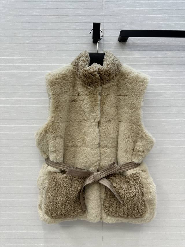 Hot-selling Moncl*25 new eco-friendly fur teddy vest down jacket, with a plush